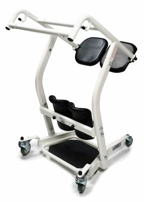 Lumex LF1600 Stand Assist Lift & Patient Transport shown from the caregiver's perspective.