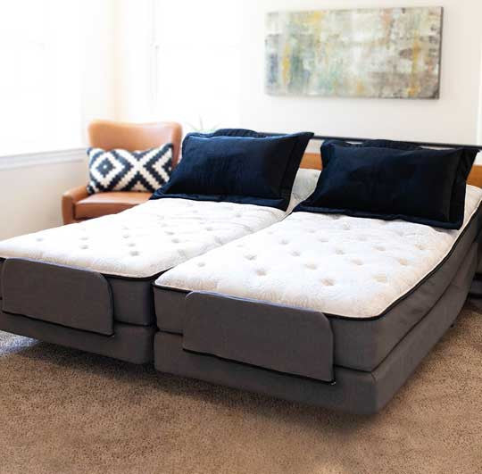 The Flexabed Premier models offer luxurious comfort and premium features. (Shown with Dual King Innerspring mattresses) Headboard is not included.