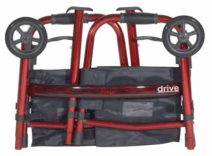 The Portable Folding Travel Walker easily folds for convenient travel and storage.