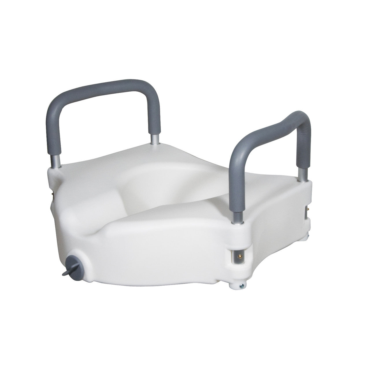 Elevated Raised Standard Toilet Seat w/ Removable Padded Arms - 5 Inch, 300 Lbs. Capacity