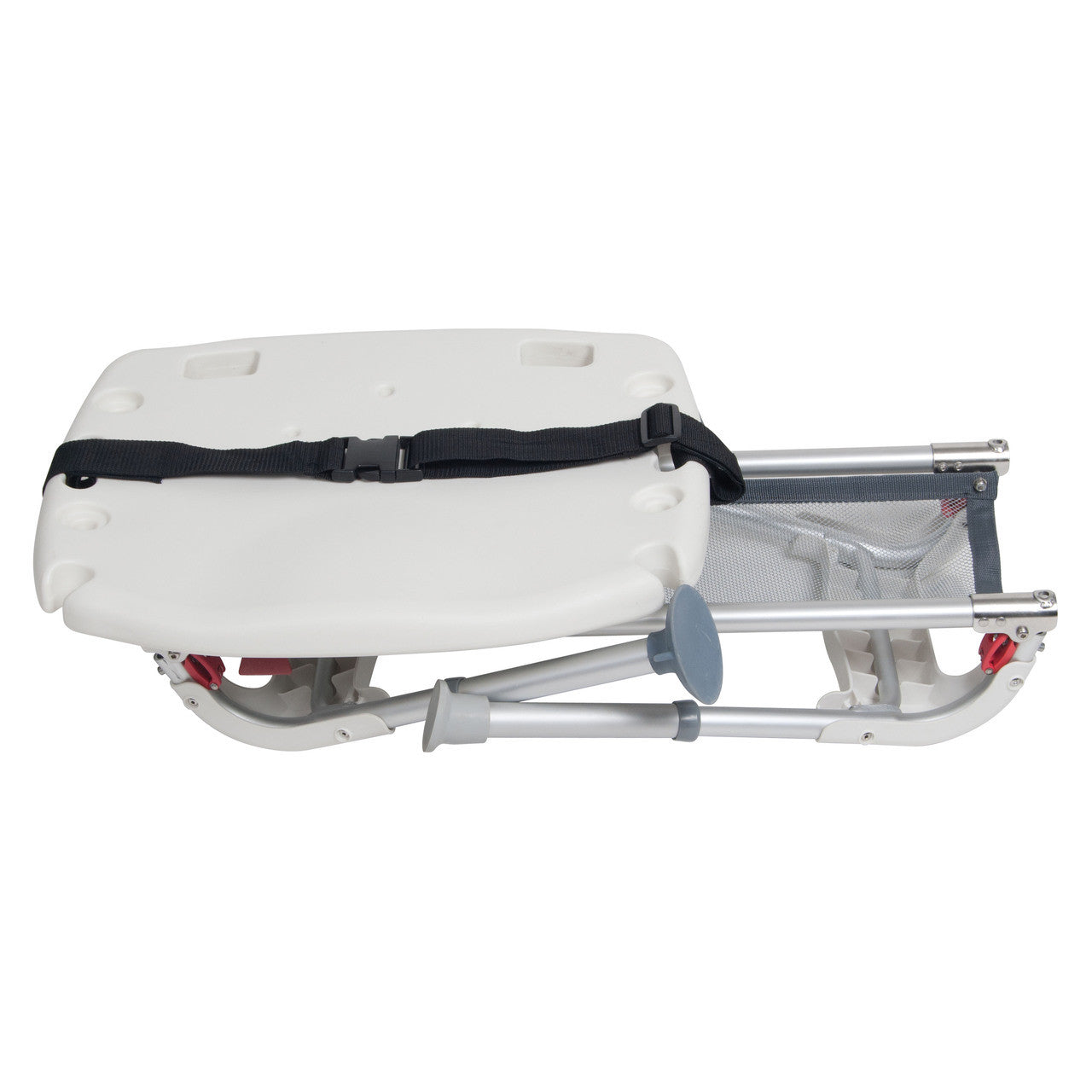 The Drive Medical's Folding Universal Sliding Transfer Bench RTL12075 offers you a safe and easy way to transfer in and out of the bathtub. The bench smoothly slides left and right along the frame, and comes equipped with a seat belt for added safety and transfer handle that can be easily switched to the best side for your use.