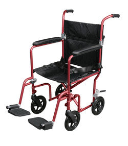 Deluxe Lightweight Aluminum Transport Chair w/ Removable Wheels