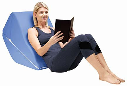 Contour's BackMax Foam Bed Wedge Body Cushion 30-101R shown in Reading position.